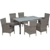 Image de vidaXL Mobilier À Dîner De Jardin 7pcs Et Coussins Résine Tressée Gris Vidaxl Vidaxl