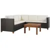 Image de Salon De Jardin 4 Pcs Avec Coussins RÃ©sine TressÃ©e Marron