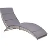 Image de vidaXL Vidaxl Chaise Longue Pliable Avec Coussin Résine Tressée Gris