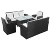 Image de vidaXL Salon de jardin 5 pcs avec coussins Résine tressée Noir