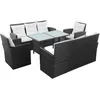Image de Vidaxl Salon De Jardin 5 Pcs Avec Coussins RÃ©sine TressÃ©e Noir