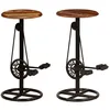 Image de vidaXL Tabourets De Bar 2 Pièces Pour Salle À Manger Cuisine Bois Recyclé Massif