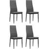 Image de vidaXL Chaises à manger lot de 4 gris clair tissu246182