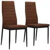 Image de vidaXL Chaises à manger lot de 2 marron tissu