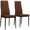 Image de Chaises De Salle Ã Manger 2 Pcs Marron Tissu