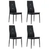 Image de vidaXL Chaises à manger lot de 4 noir similicuir