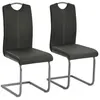 Image de vidaXL Chaises à manger cantilever lot de 2 gris similicuir246191