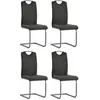 Image de vidaXL Chaises à manger cantilever lot de 4 gris similicuir246192