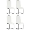 Image de vidaXL Chaises à manger cantilever lot de 4 blanc similicuir246196