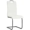 Image de vidaXL Chaises Ã  manger cantilever lot de 4 blanc similicuir