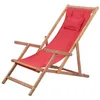 Image de vidaXL Chaise pliable de plage Tissu et cadre en bois Rouge43995