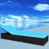 Image de vidaXL Chaise longue avec coussin Résine tressée Noir44406