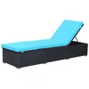 Image de vidaXL Chaise Longue Avec Coussin Résine Tressée Noir Vidaxl Vidaxl