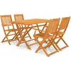 Image de vidaXL Vidaxl Mobilier À Dîner D'extérieur Pliable 5 Pcs Bois D'acacia Solide