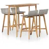 Image de vidaXL Mobilier à dîner d'extérieur 5 pcs Bois d'acacia solide