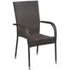 Image de vidaXL Vidaxl Chaises Empilables D'extérieur 2 Pcs Résine Tressée Marron