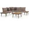 Image de vidaXL Salon de jardin 4pcs et coussins Bois d'acacia solide Marron44240
