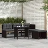 Image de vidaXL Salon de jardin 4 pcs Résine tressée Marron44288