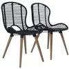 Image de vidaXL Chaises à manger lot de 2 noir rotin naturel246807