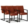 Image de vidaXL Chaises à manger lot de 4 marron cuir véritable275238