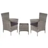 Image de vidaXL Mobilier de bistro 3 pcs Résine tressée Gris44095