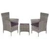 Image de Vidaxl Mobilier De Bistro 3 Pcs RÃ©sine TressÃ©e Gris