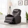 Image de vidaXL Fauteuil à bascule de massage Marron Similicuir246636