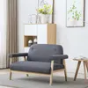 Image de vidaXL Canapé à 2 places Tissu Gris foncé