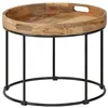 Image de vidaXL Table basse Bois de manguier massif et acier 50x40 cm