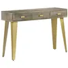 Image de vidaXL Table console Bois de manguier Gris avec laiton 110x35x76 cm