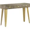 Image de vidaXL Vidaxl Table Console Bois De Manguier Gris Avec Laiton 110x35x76 Cm