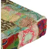 Image de Pouf carrÃ© en coton fait Ã  la main 50 x 50 x 12 cm Vert - VidaXL