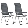 Image de vidaXL Chaise de camping 2 pcs Gris 58x69x111 cm Aluminium