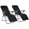 Image de vidaXL Chaises pliables de jardin avec coussins lot de 2 Noir