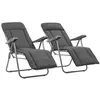 Image de vidaXL Chaises pliables de jardin avec coussins lot de 2 Gris