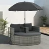 Image de Vidaxl CanapÃ© De Jardin 2 Places Avec Coussins Et Parasol Gris