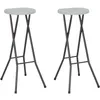 Image de vidaXL Tabourets de bar pliables lot de 2 PEHD et acier Blanc44562
