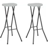 Image de vidaXL Vidaxl Tabourets De Bar Pliables 2 Pcs Pehd Et Acier Blanc