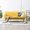 Image de vidaXL Canapé à 3 places revêtement en tissu 172x70x82 cm jaune247127