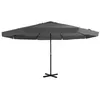 Image de vidaXL Parasol d'extérieur avec mât en aluminium 500 cm anthracite