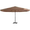 Image de vidaXL Vidaxl Parasol D'extérieur Avec Poteau En Aluminium 500 Cm Taupe