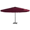 Image de vidaXL Parasol d'extérieur avec mât en aluminium 500 cm bordeaux
