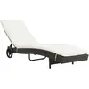 Image de vidaXL Vidaxl Chaise Longue Avec Roues Et Coussin Résine Tressée Marron