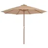 Image de vidaXL Parasol d'extérieur avec mât en bois 300 cm taupe44496