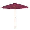 Image de vidaXL Parasol d'extérieur avec mât en bois 300 cm rouge bordeaux44497