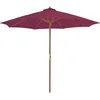 Image de vidaXL Vidaxl Parasol Avec Mât En Bois 300 Cm Rouge Bordeaux