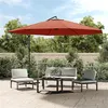 Image de vidaXL Parasol en porte-à-faux avec mât Aluminium 350 cm Terre cuite