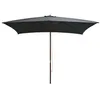 Image de vidaXL Parasol d'extérieur avec mât en bois 200 x 300 cm Anthracite
