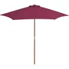 Image de vidaXL Vidaxl Parasol D'extérieur Avec Mât En Bois 270 Cm Rouge Bordeaux