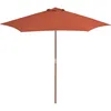 Image de Vidaxl Parasol D'extÃ©rieur Avec MÃ¢t En Bois 270 Cm Terre Cuite